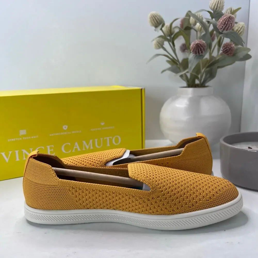 Vince Camuto Cabreli Washable Sneaker Knit Yellow Women 5.5M/36 NWB Breathable